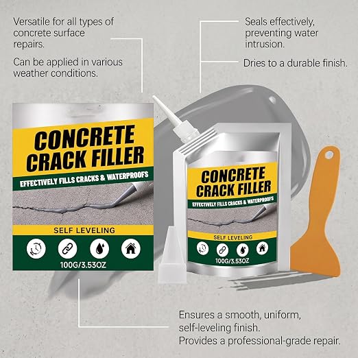 Waterproof Concrete Crack Filler & Sealant, 100G Adhesive Repair Compound - Image 3