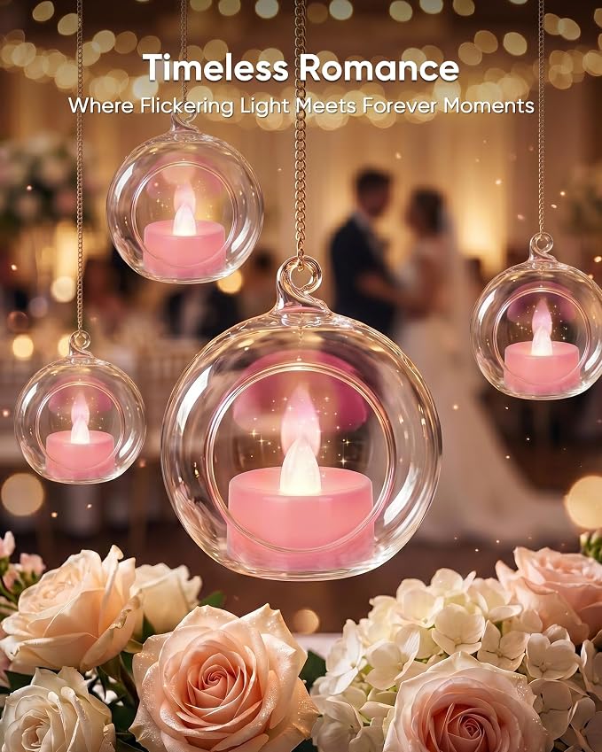 Homemory 24-Pack Pink Flameless Battery Tealight Candles, 200+ Hours | - Image 6