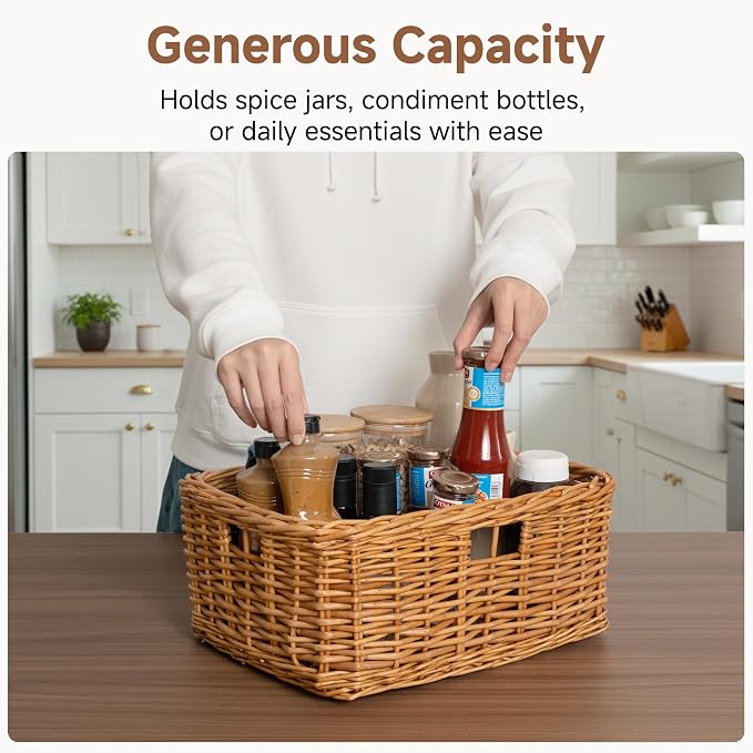 StorageWorks Pantry Baskets, Willow Storage Baskets - Image 4