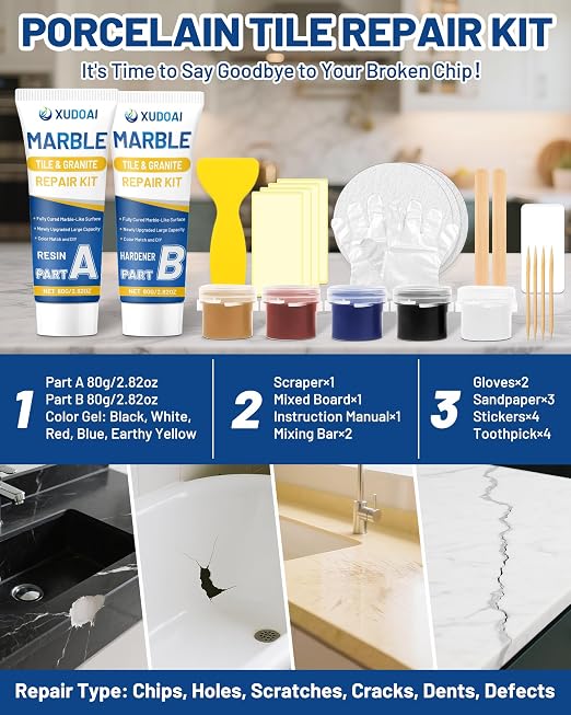 Marble and Granite Repair Kit DIY Fix Reattaches Countertop | 160g/5.64oz - Image 6