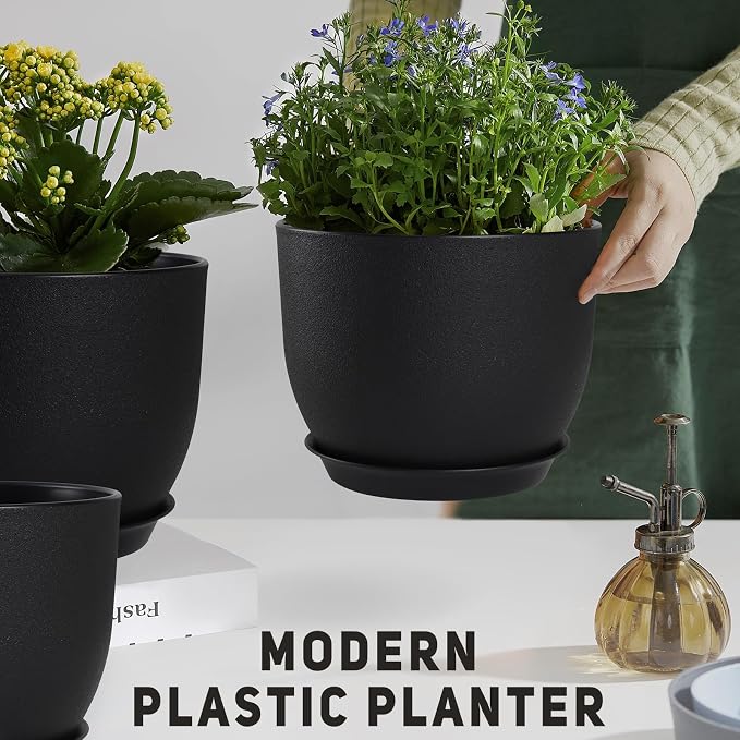 YNNICO Plant Pots 12/10/9 inch Set of 3, Flower Pots - Image 6