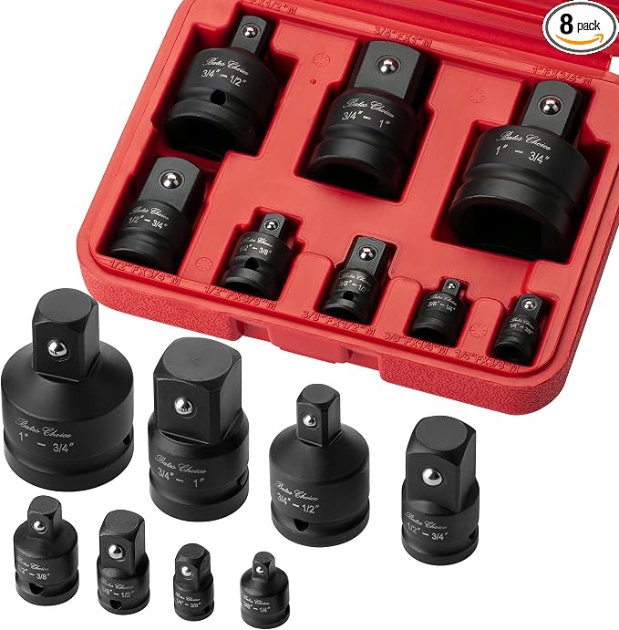 Bates- Impact Socket Adapter and Reducer Set, 1/4" 3/8" 1/2" 3/4", Impact by BatesChoice