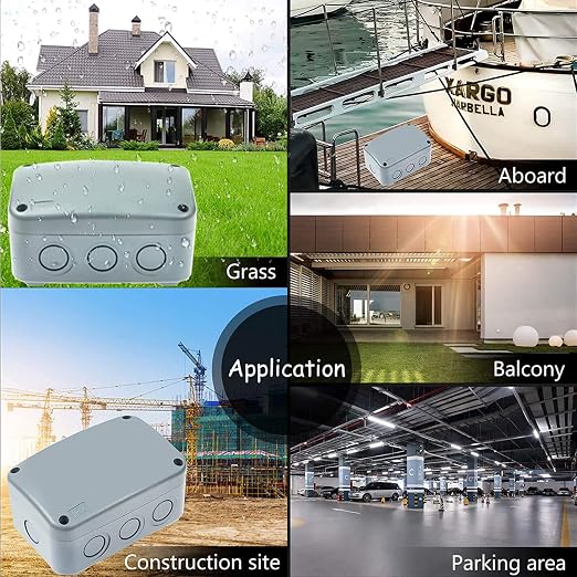 6 Pcs Gray Outdoor Waterproof Junction Box ABS Plastic Dustproof IP66 | - Image 6