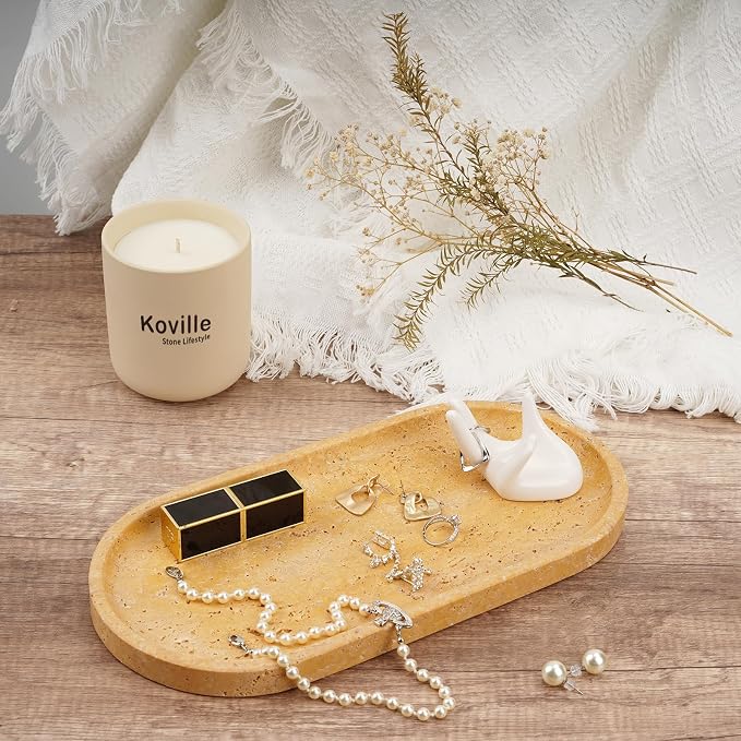 Turkish Natural Travertine Decorative Marble Tray - Image 5
