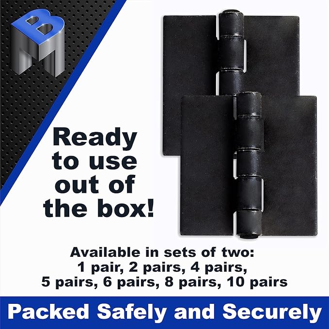 Heavy Duty Weldable 3 Pairs 4" x 4" Gate Hinges-Steel Butt Hinge/HVY Gates - Image 4