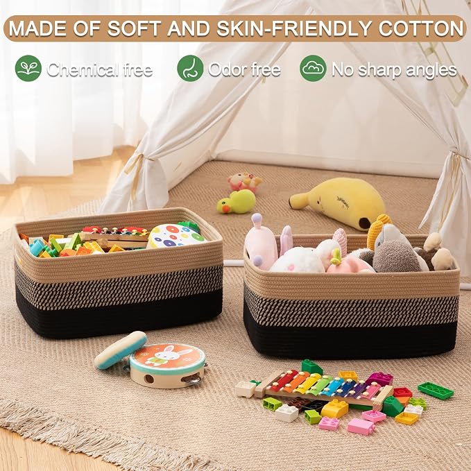 OIASKET Large Storage Basket for Organizing, Woven Rope Basket for Shelves - Image 5