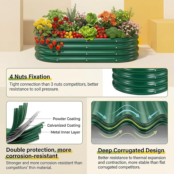 Land Guard 2 Pcs 6ft Metal Raised Garden Bed - Image 3