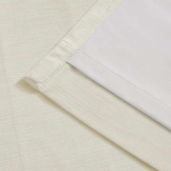 Vision Home Champagne Ivory Velvet Pinch Pleated Blackout Curtains 40"Wx84L | 2 - Image 5