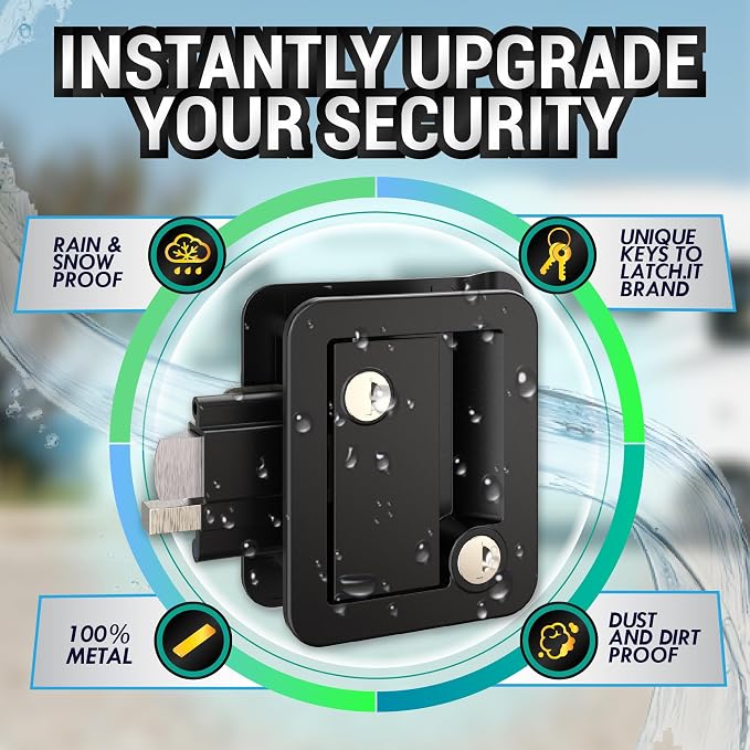 Black RV Door Latch | 2 Keyed Alike RV Door Locks - Image 4