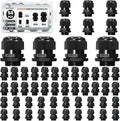 54 Pcs 1/4" 3/8" 1/2" 3/4" 1" NPT Kit Black Adjustable Cable Glands by Wocloer