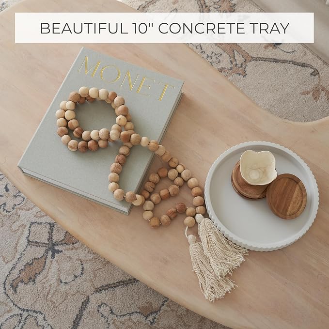 Decorative Concrete Tray & Book Decor Set - Image 5