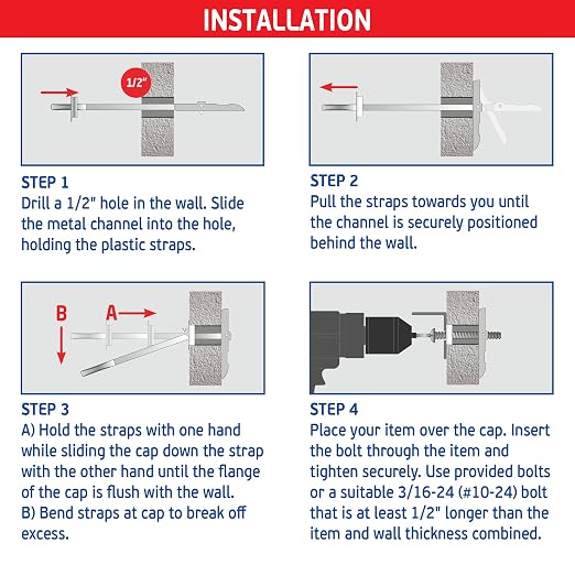 3/16" Heavy Duty Master Toggle-Bolt Strap Anchors w/ 20 Steel Threaded Studs - Image 5