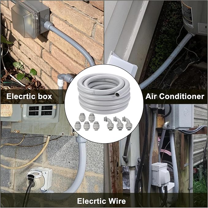 1 Inch Flexible Liquid Tight Conduit 25FT, Non Metallic Electrical Conduit Kit - Image 6