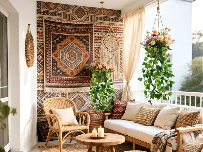 Fake Hanging Plants 2pcs Artificial Hanging Plant - Image 3