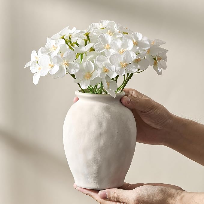5.94" Ceramic Vase for Home Decor, Decorative Terracotta Farmhouse Rustic Vases - Image 7