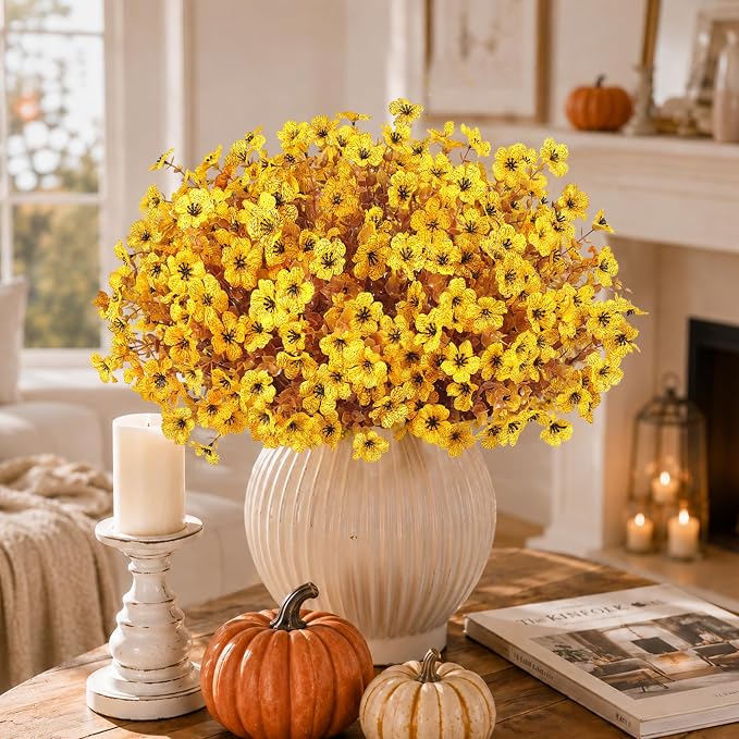 Artificial Faux Mums Flowers Plants - Image 5