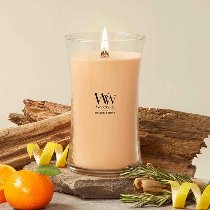 Woodwick Tangerine & Citron Large Hourglass Candle - Image 2