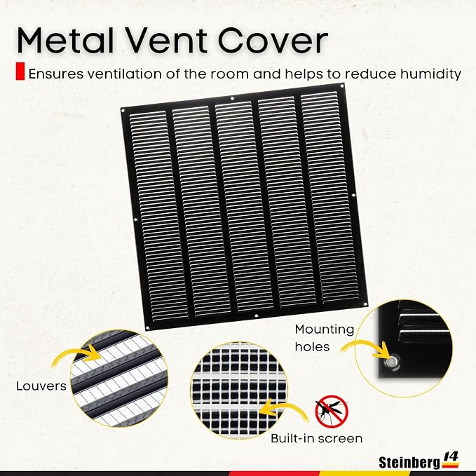 Steinberg14 Black Vent Cover 18x18 - Image 2