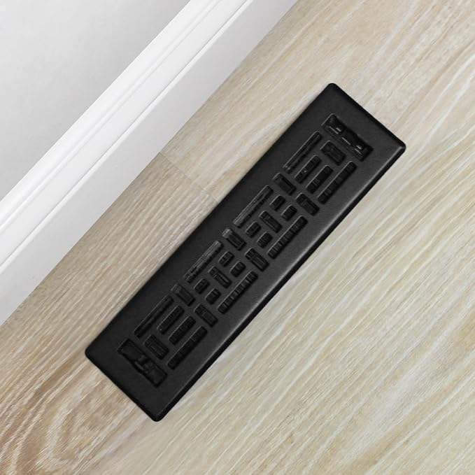 Decor Grates AJH212-BLK Oriental Floor Register, 2x12 Inches, Textured Black - Image 8