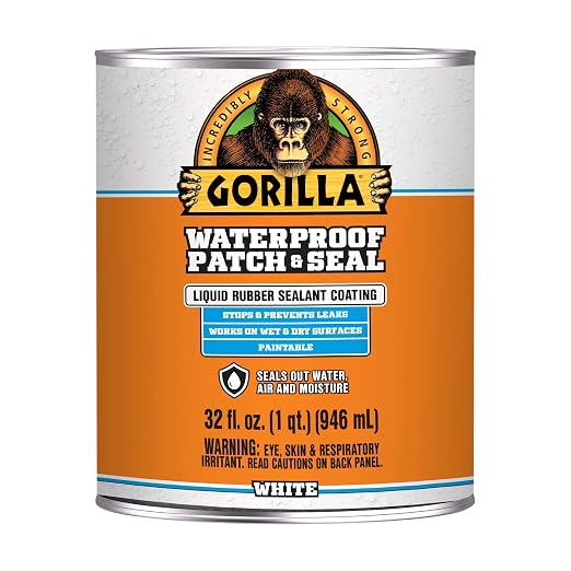 Gorilla Patch & Seal Liquid Rubber Waterproof Sealant, 32 oz | Seals Out Water by Gorilla