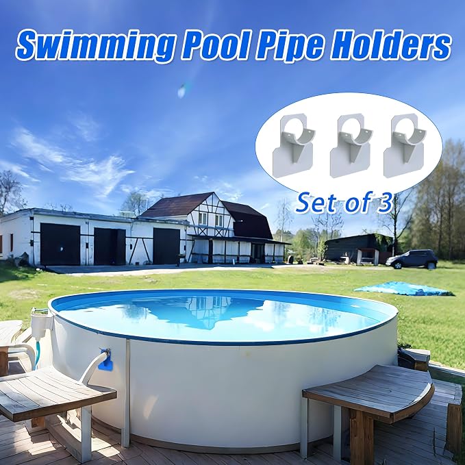 3 PCS Swimming Pool Pipe Holders, Upgraded Pool Hose Support Bracket Above - Image 6
