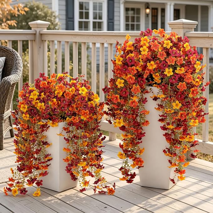 8 Pcs Upgrade Big Artificial Hanging Fall Flowers by Alupssuc