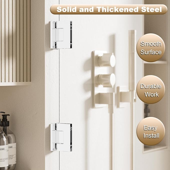 Alise Glass Shower Door Hinge, 90° Hinge - Image 5