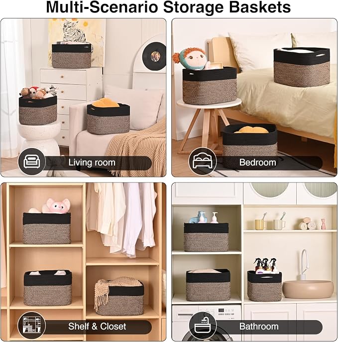 ICERZCZ Storage Baskets for Organizing Shelves, Toy Basket for Kid's Room - Image 5