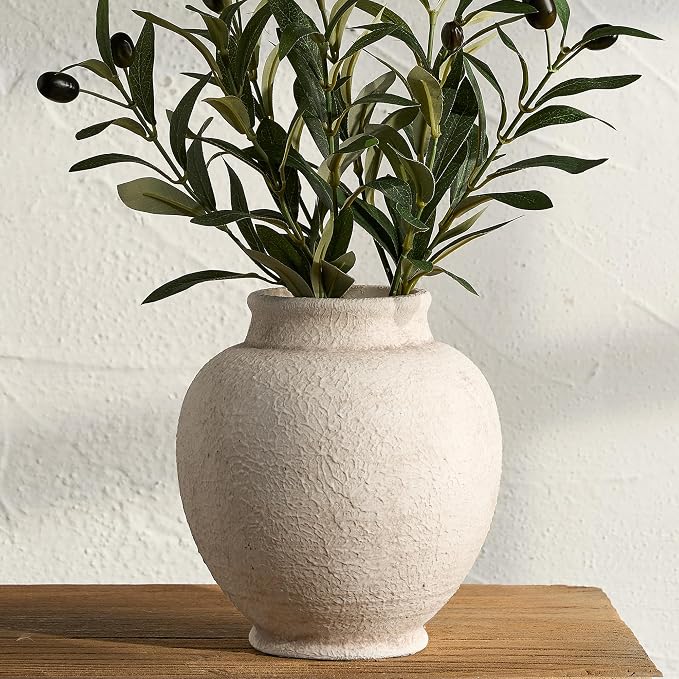 Ceramic Flower Vase, Rustic Farmhouse Decorative Vase Pottery Pampas Grass Vases by ooit