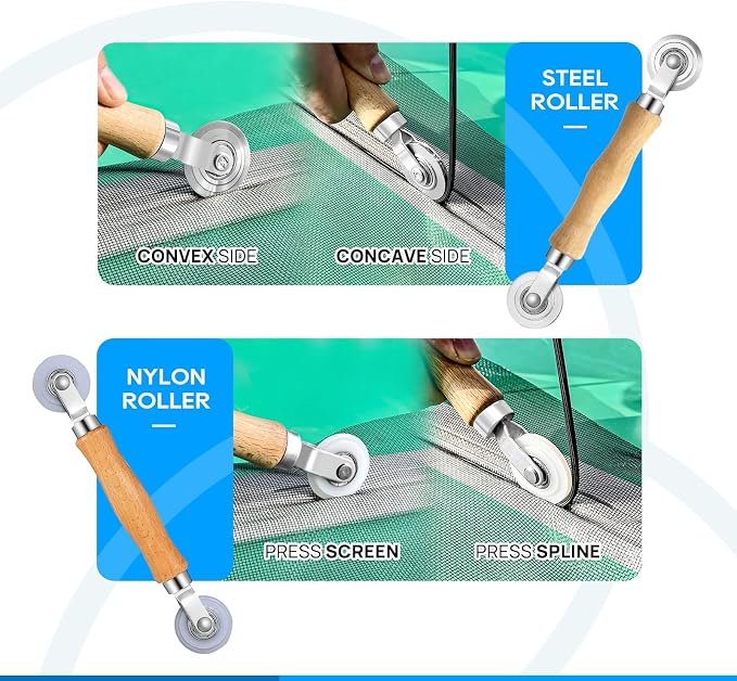 King&Charles Window Screen Replacement, 6in1 Window Screen Door Repair Kit | - Image 3