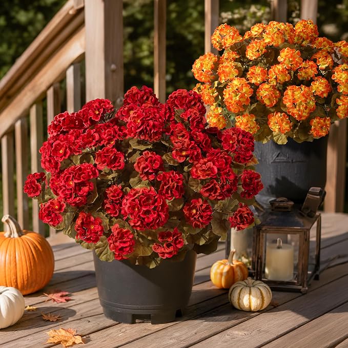 Fake Geraniums Artificial Flowers - Image 9