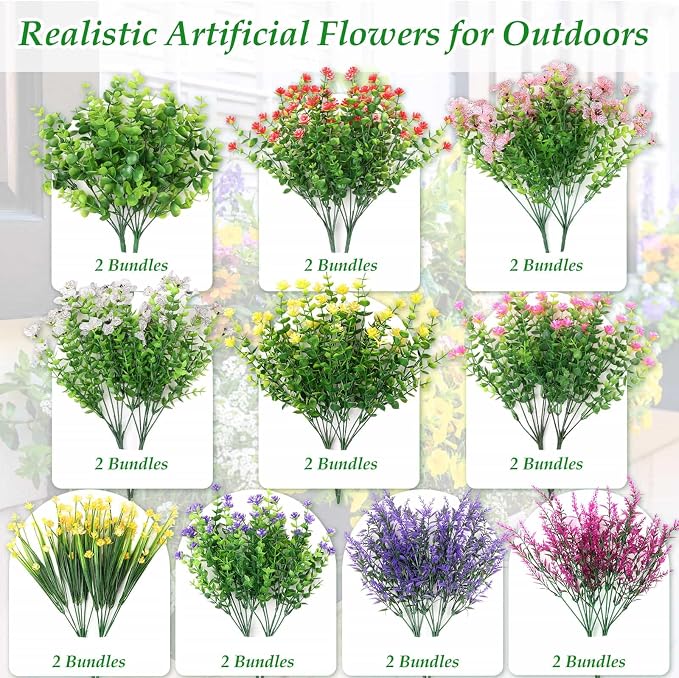 20 Bundles Artificial Spring Summer Flowers Bulk - Image 3