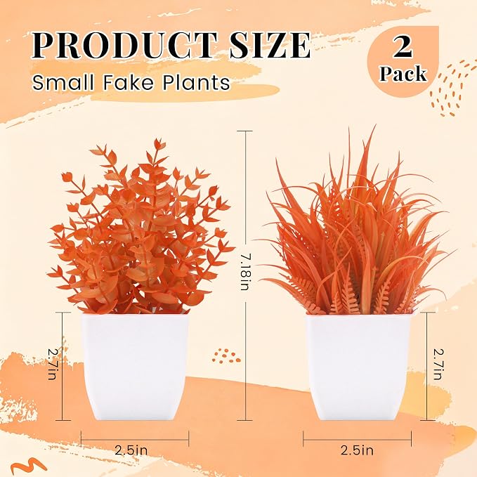 Der Rose 2 Pack Fake Plants Maple Red Artificial Plants - Image 2