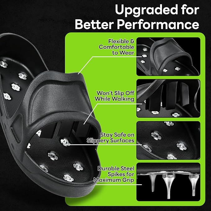 Epoxy Spike Shoes for Flooring, US XLarge Size Black | Sharp Spiked Shoes for - Image 5