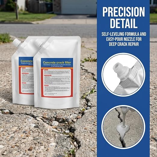 Self-Leveling Waterproof Concrete Crack Filler sealant 2-Pack, High Elasticity - Image 7