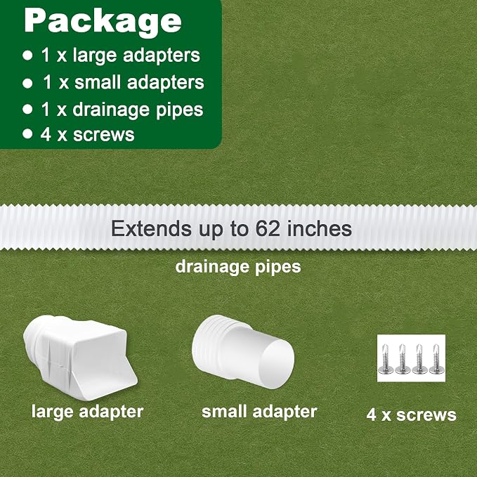 1 Pack White-Rain Gutter Downspout Extensions, Gutter Extender - Image 7