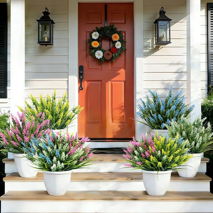 Geegoods 24 Bundles Artificial Lavender Flowers Outdoor, Mix 4 Colors | UV - Image 6