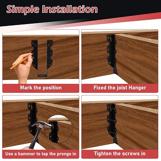 16 Pcs 2"x 8" Joist Hanger|Q235B Carbon Steel | Face Mount Joist - Image 4