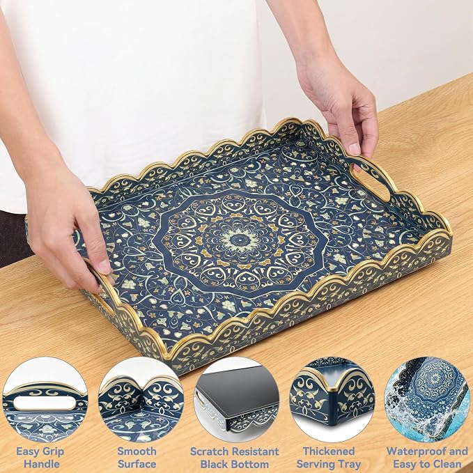 AGIOTA Coffee Table Trays for Living Room Serving Tray - Image 4