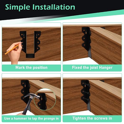 24 Pcs 2"x 6" Joist Hanger|Q235B Carbon Steel | Face Mount Joist - Image 4