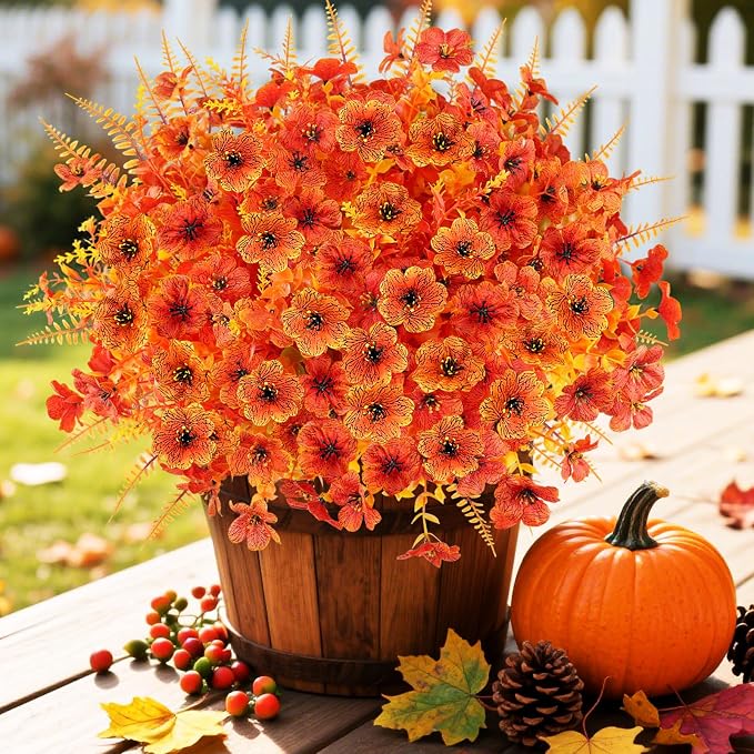 16PCS Artifcial Fall Flowers, Silk Flowers - Image 6