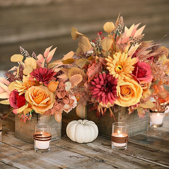 2 Pcs Artificial Fall Flowers Bouquet - Image 4