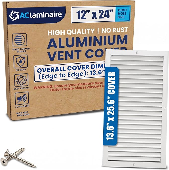 12x24 Aluminum Wall Ceiling Air Return Vent Cover HVAC Rustproof Grille by ACLAMINAIRE