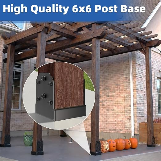 6x6 Post Base, Concealed Fastener Concrete Post Anchor, Elevated Post Base | - Image 8