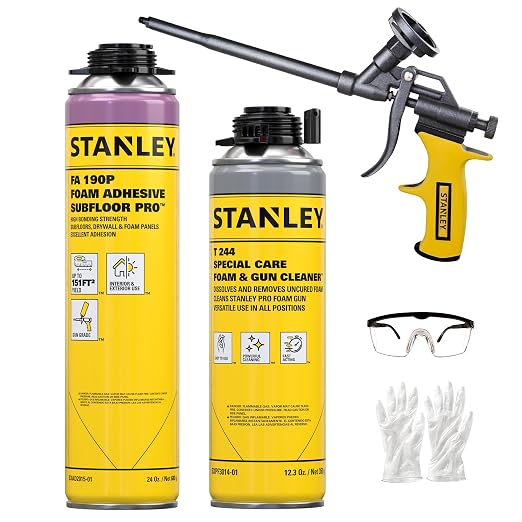 Stanley FA190P Subfloor Adhesive Kit – Polyurethane Expanding Foam Construction by STANLEY