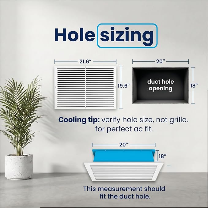 20x18 Aluminum Wall Ceiling Air Return Vent Cover HVAC Rustproof Grille - Image 3