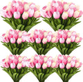 Janinka 60pcs Artificial Tulip Flowers Fake PU Tulips Faux Latex Bouquet Flower by Janinka