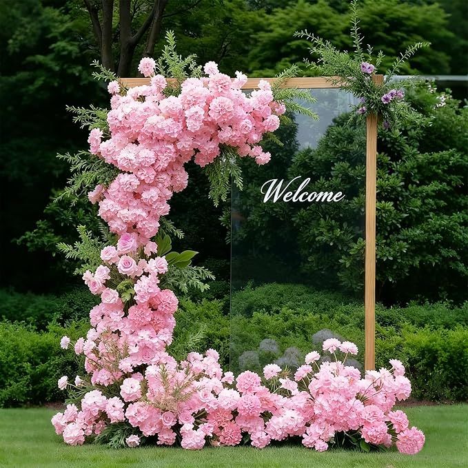 65Pcs Pink Hydrangea Artificial Flowers Bulk，Realistic Silk Fake Flowers - Image 7