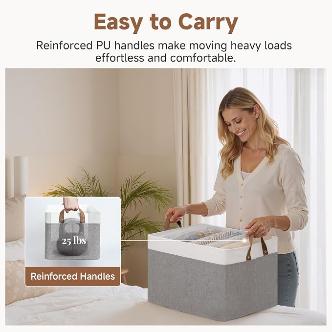 StorageWorks Fabric Storage Bins, Extra Large, Metal Frame, Collapsible - Image 5