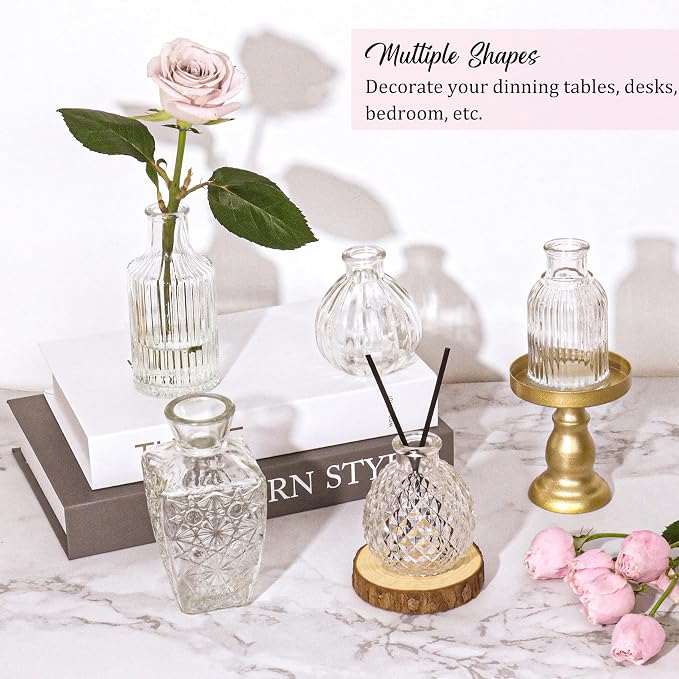 36Pcs Bud Vases Set Small Vintage Glass Bottles Clear Bud Vases in Bulk - Image 5